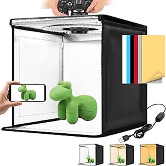 Photo Light Box with Dimmable LED & Color Backdrops