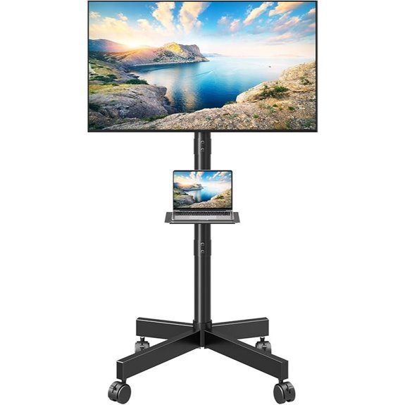 Mountup Adjustable Rolling TV Cart for 23-60 Screens