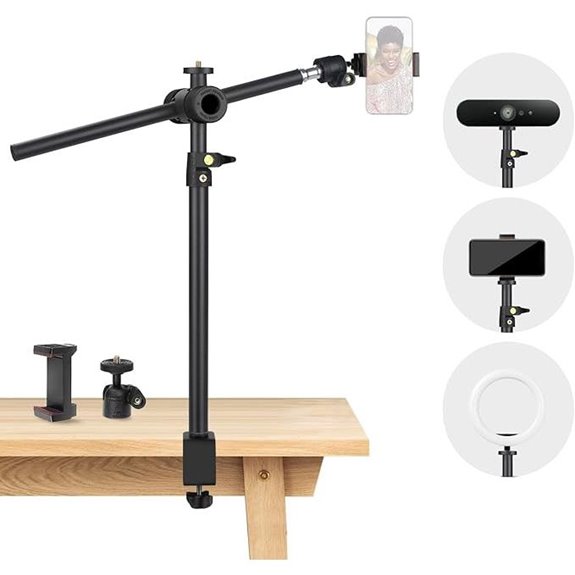 Overhead Camera Mount Desk Stand with Adjustable Arm