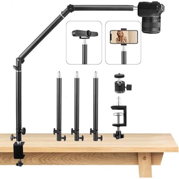 Overhead Camera Desk Mount Stand with Boom Arm