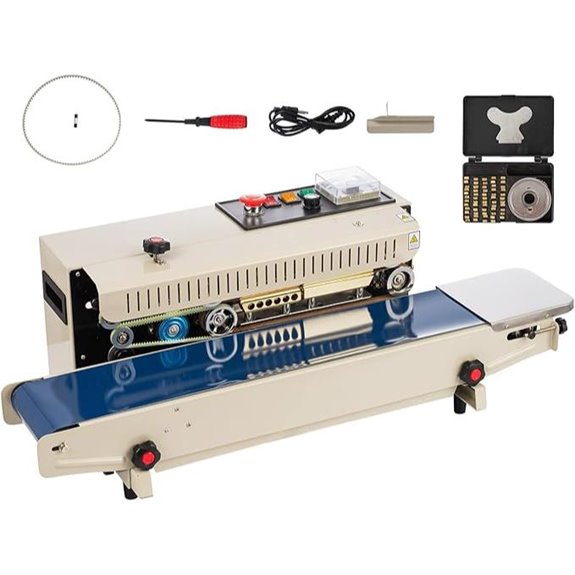 Continuous Band Bag Sealer with Adjustable Speed and Printing