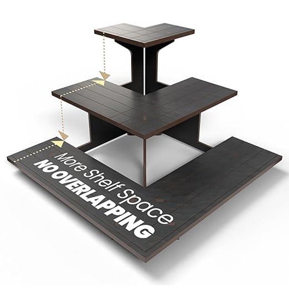 Black Wooden Tiered Display Stand for Events