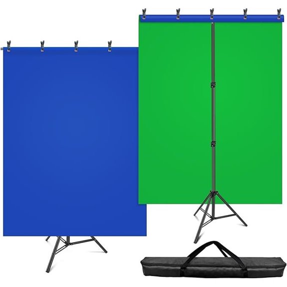 HEMMOTOP Reversible Blue-Green Screen Backdrop Kit