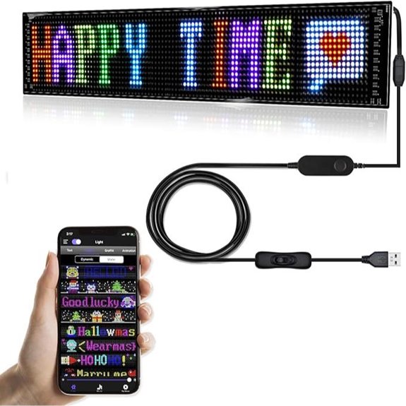 Scrolling LED Sign for Business with Bluetooth Control