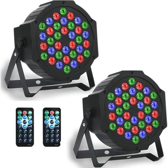 RGB LED DJ Stage Lights (2 Pack) with Remote