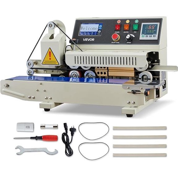 VEVOR Continuous Bag Sealer with Ink Printing and Adjustable Settings
