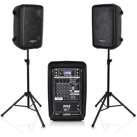 Pyle PA DJ Mixer & Speaker Bundle with Microphone