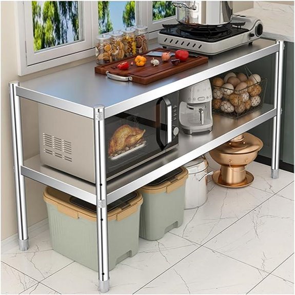 Stainless Steel Double-Layer Kitchen Work Table