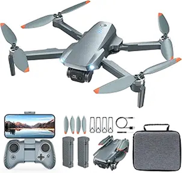 FPV Drone with Camera Foldable 2 Batteries Portable Case