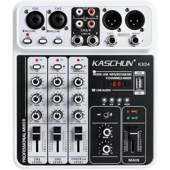 Professional 4-Channel Digital DJ Audio Mixer