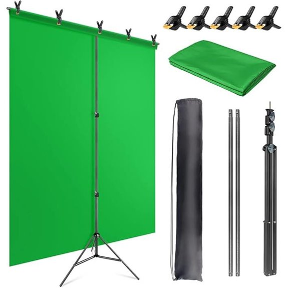 Green Screen Kit with Stand for Streaming and Video