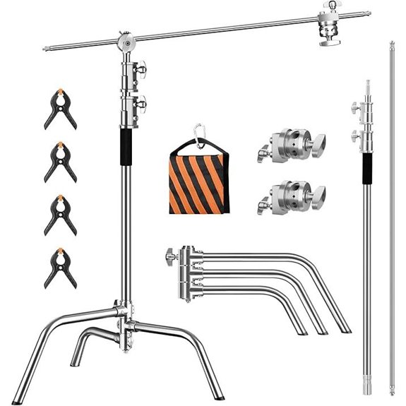 Heavy Duty C Stand with Grip Arm and Sandbag