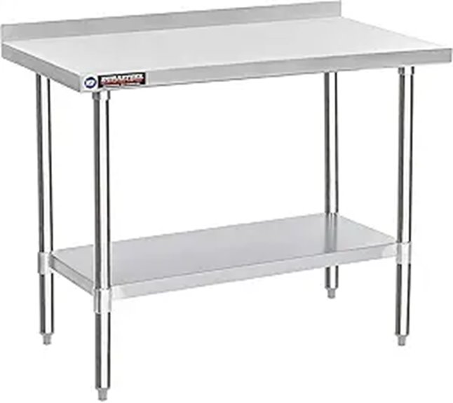 DuraSteel Commercial Kitchen Table with Adjustable Shelf