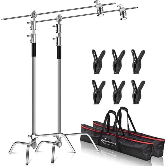 Heavy Duty C-Stand Kit with Grip Heads (2 Pack)
