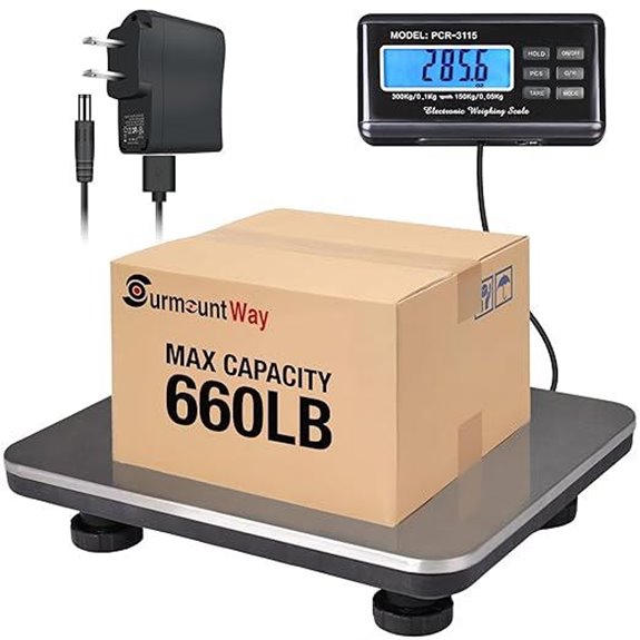 SurmountWay Digital Shipping Scale 660lbs Stainless Platform