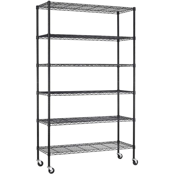FDW 6-Tier Heavy Duty Wire Shelving with Wheels