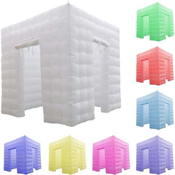 Inflatable Photo Booth with Doors LED Light Blower