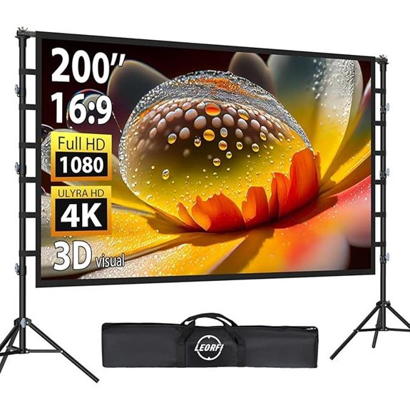 LEORFI 200 Inch Outdoor Projector Screen with Stand