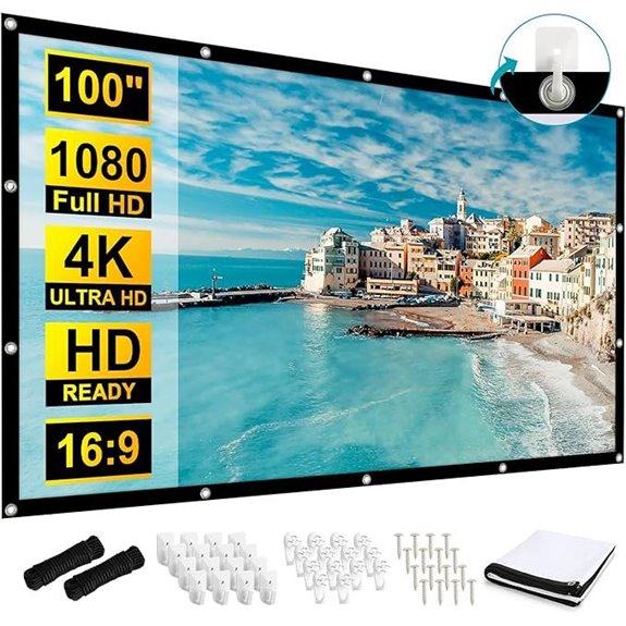 100-Inch Double-Sided Portable Projection Screen