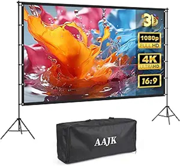 AAJK 100-inch Portable Projector Screen with Stand