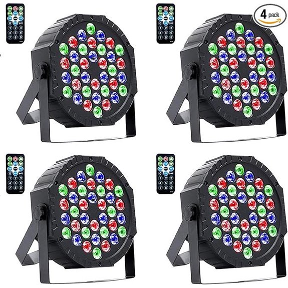 Strobe 36 DJ LED Par Light Set with Remote