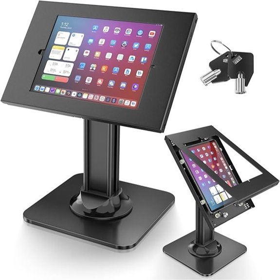 AboveTEK iPad Kiosk Stand with Lock & Swivel