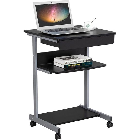 Topeakmart Mobile Compact Computer Desk with Drawers
