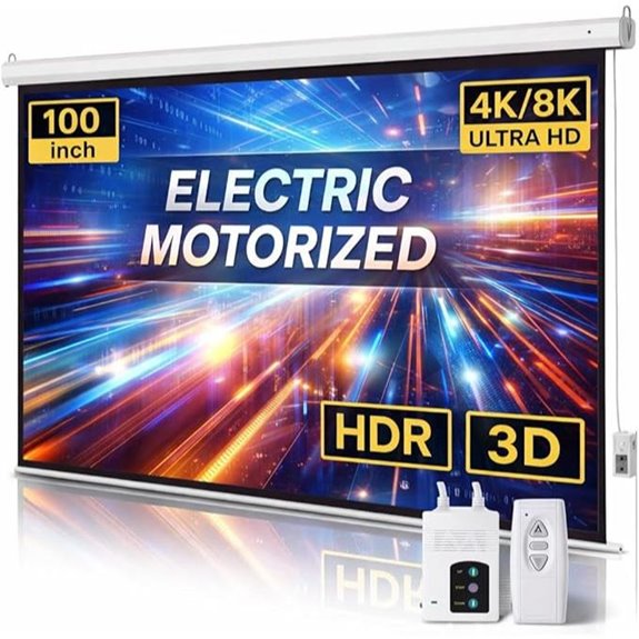 Motorized 100-Inch Portable Projector Screen with Remote