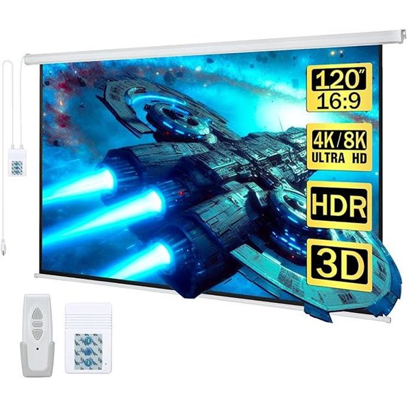 Kayle 120 Motorized HD Projector Screen with Remote