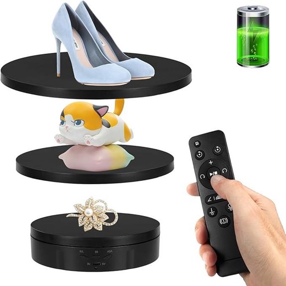 Remote Motorized Rotating Display Stand with Covers
