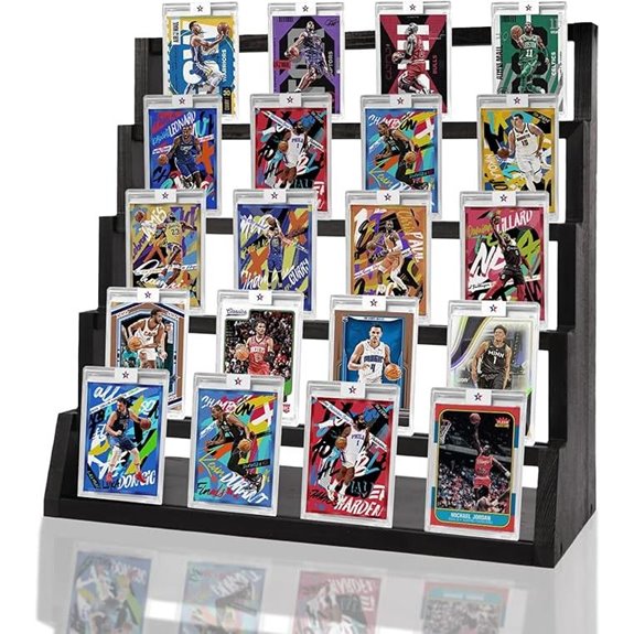 5-Tier Wooden Card Display Stand for Trading Cards