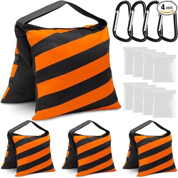 4-Pack Orange Sandbag Weights for Photography Equipment