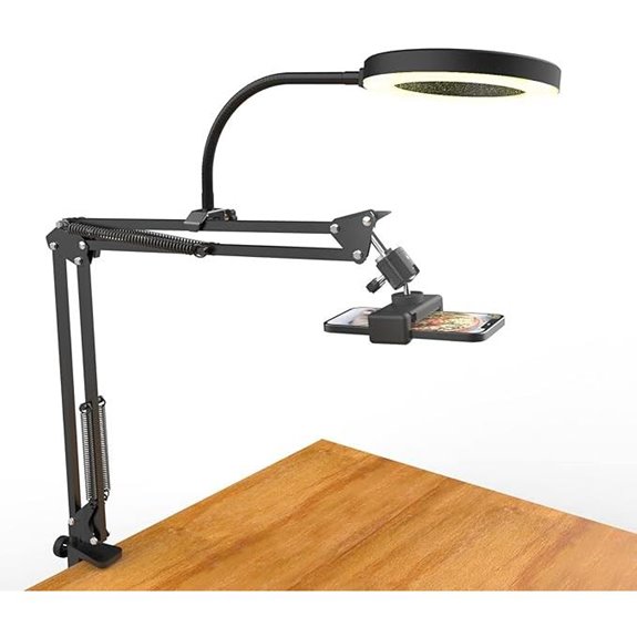Overhead Camera Mount with Ring Light and Phone Stand