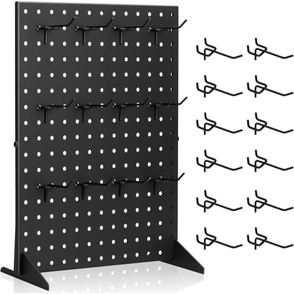 Pegboard Display Stand with 12 Hooks for Retail