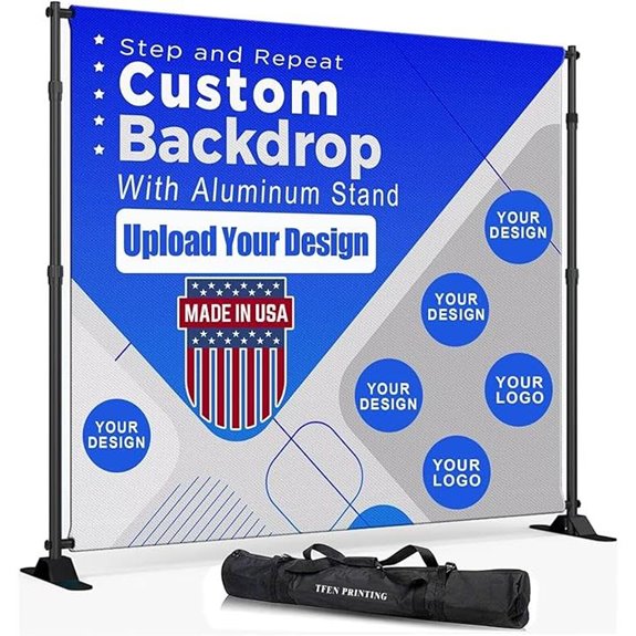 Custom Backdrop with Stand - 10ft x 8ft Personalized Event Backdrop