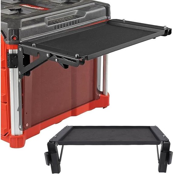 VBESTLIFE Folding Aluminum Toolbox Table with Storage