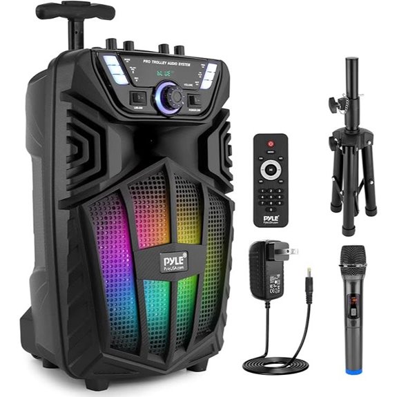 Pyle 480W Bluetooth Portable Karaoke Speaker with Mic