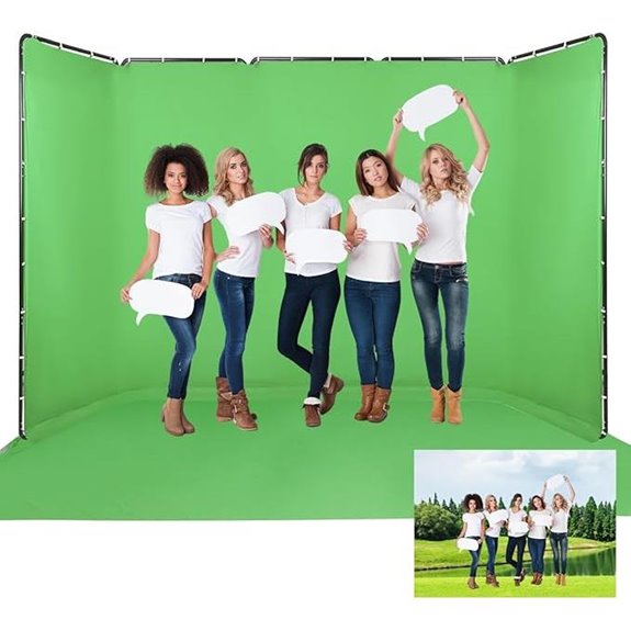 Portable Chromakey Green Screen Kit with Stand