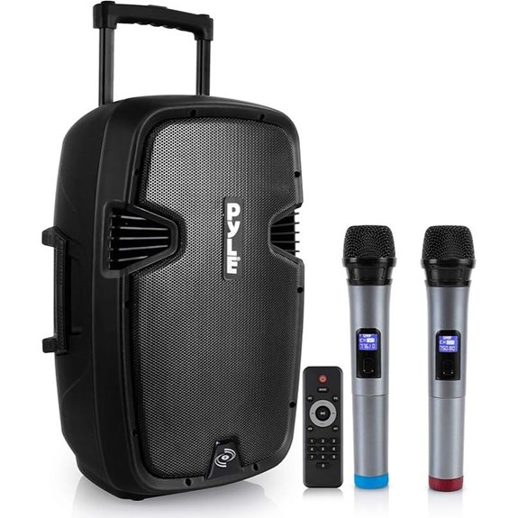 Pyle Portable Karaoke PA System with Microphones
