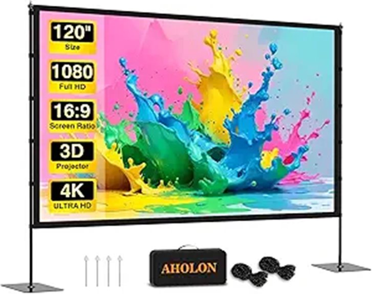 Portable 120 Outdoor Projector Screen with Stand