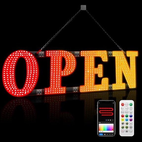 LED Open Sign with Remote & App Control