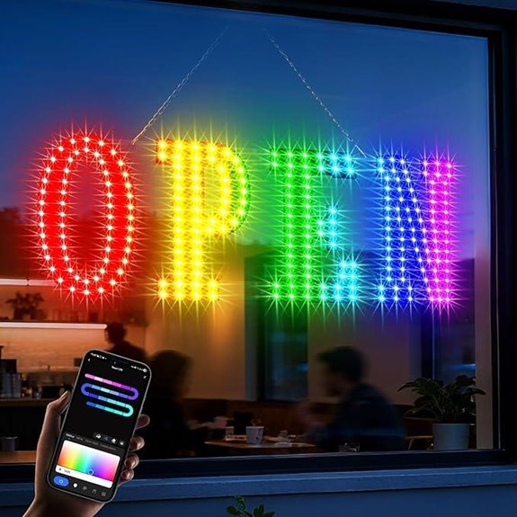LED Open Sign with Remote App Custom Colors
