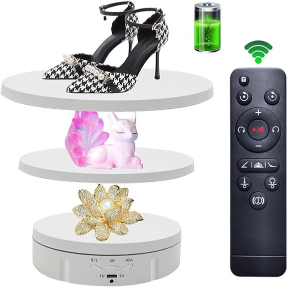 JAYEGT 3-in-1 Rotating Display Stand with Remote