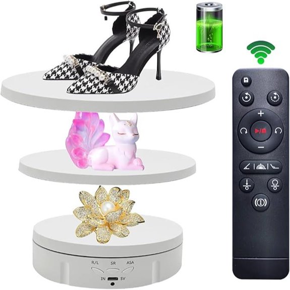 JAYEGT 3-in-1 Rotating Display Stand with Remote