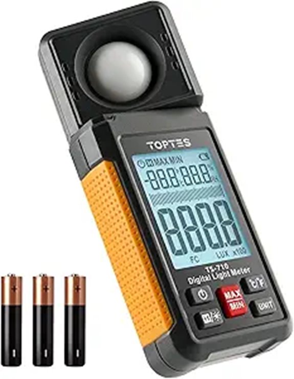 TopTes Light Meter with Rotating Sensor and Backlit Display