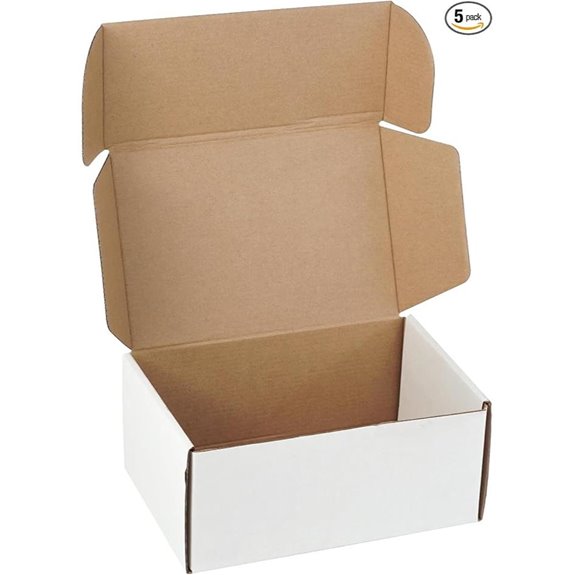 9x6x4 White Cardboard Shipping Boxes (Set of 5)