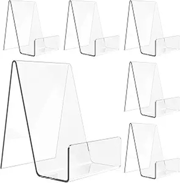 6 Pack Clear Acrylic Book and Display Stands
