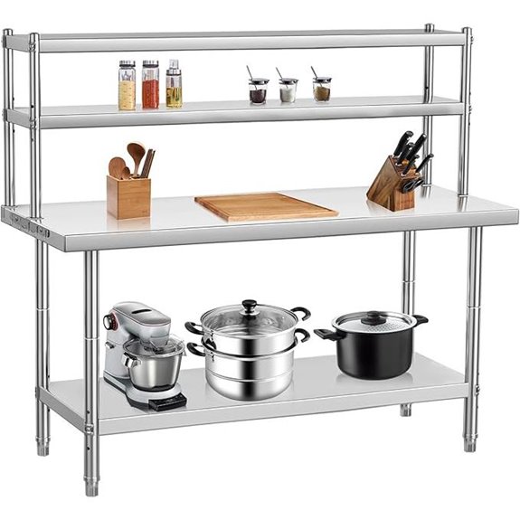 Commercial Stainless Steel Prep Table with Shelves