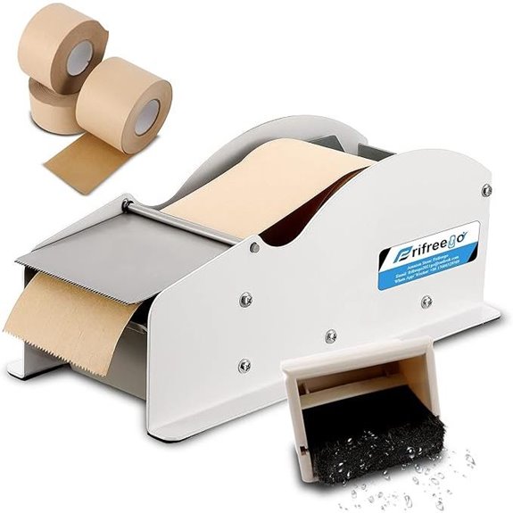 Water-Activated Kraft Tape Dispenser Steel Adjustable