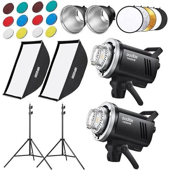 Godox MS300V Studio Flash Kit with Softboxes